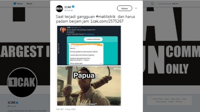 Listrik Padam Pancing Kreatifitas Netizen Ciptakan Meme